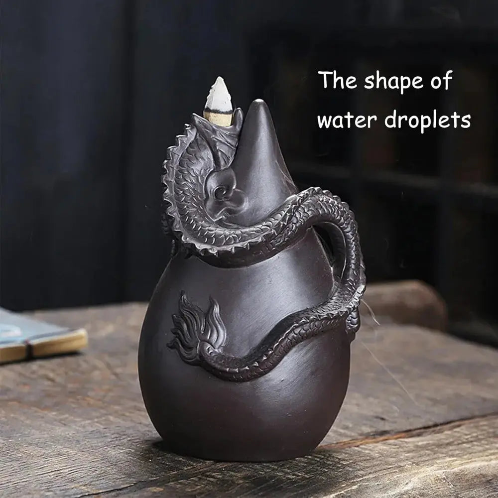 Ceramic Dragon Backflow Incense Burner Set – Waterfall Aromatherapy Decor Mavigad