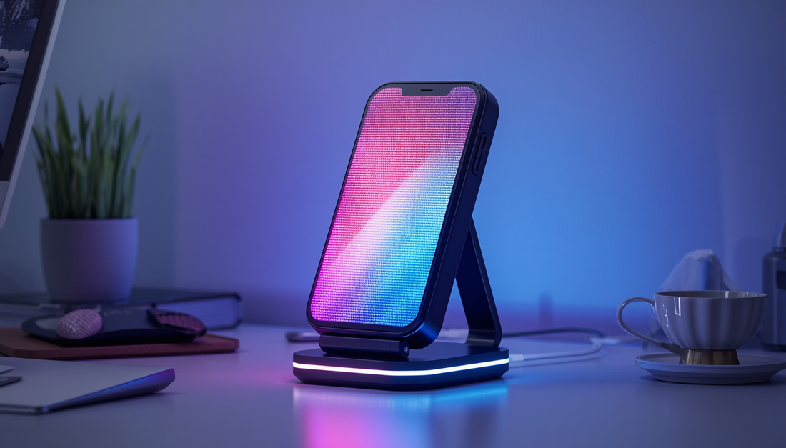 LED Bluetooth Speaker Stand with Wireless Charging Dock