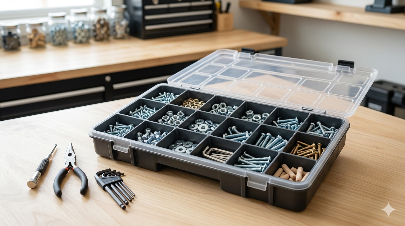 screw organizer tray