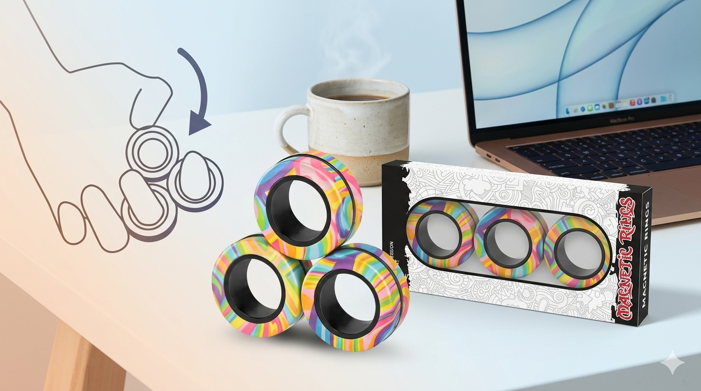 Stress Relief Toys for Adults Magnetic Fidget Rings