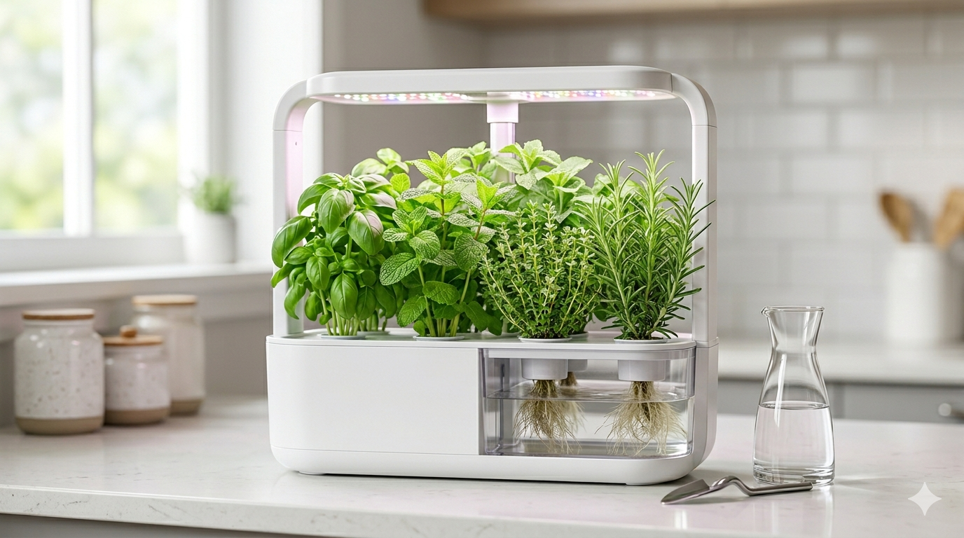 Indoor Hydroponic Garden for Fresh Herbs Year-Round