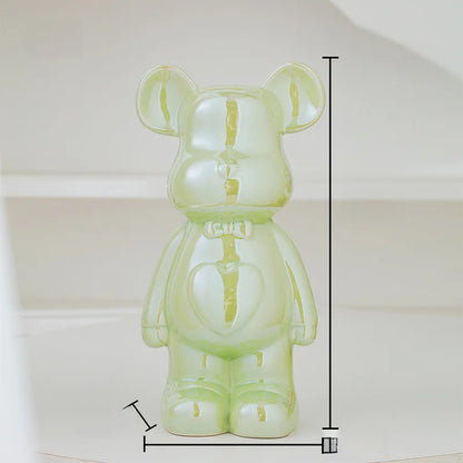 Teddy Bear Art Ceramic Statue – Modern Bearbrick Sculpture for Contemporary Interior Decor