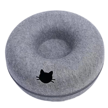 Cat Bed Cave Indoor Cat House & Donut Tunnel Cat Bed for Cozy Cat Hideaway Sleep and Play
