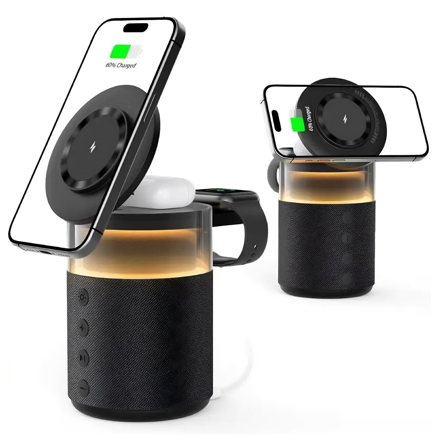 5-in-1 Magnetic Wireless Charging Station with Bluetooth Speaker & Night Light
