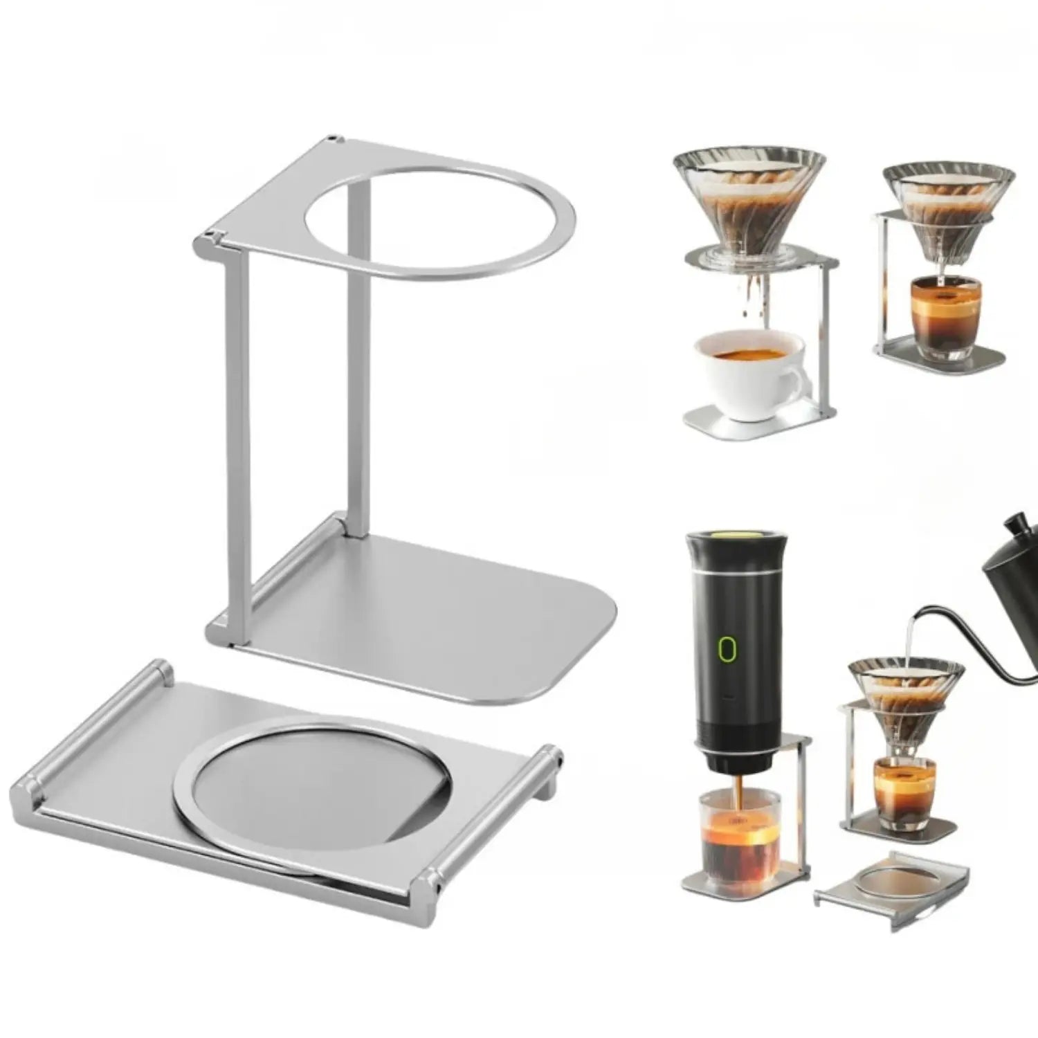 Portable Foldable Coffee Drip Holder – Compact Aluminum Pour-Over Stand Mavigad