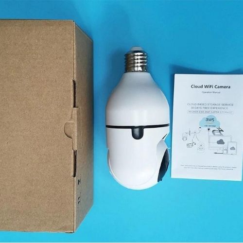 Smart Light Bulb Security Camera with Wi-Fi & Night Vision
