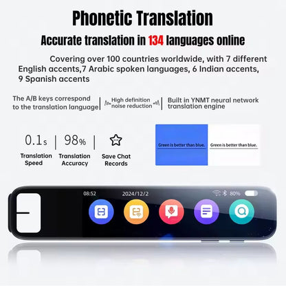 Translation Scanner AI Translation Pen with OCR Text Scanner, Voice Translator Device & Portable Language Translator