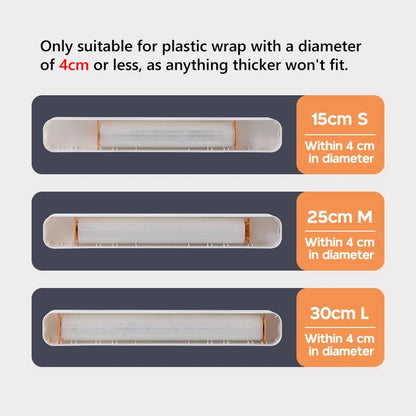 Plastic Wrap Holder Magnetic Food Film Dispenser with Cutter | Wall Mount Foil and Plastic Wrap Organizer for Aluminum Foil, Cling Film & Baking Paper