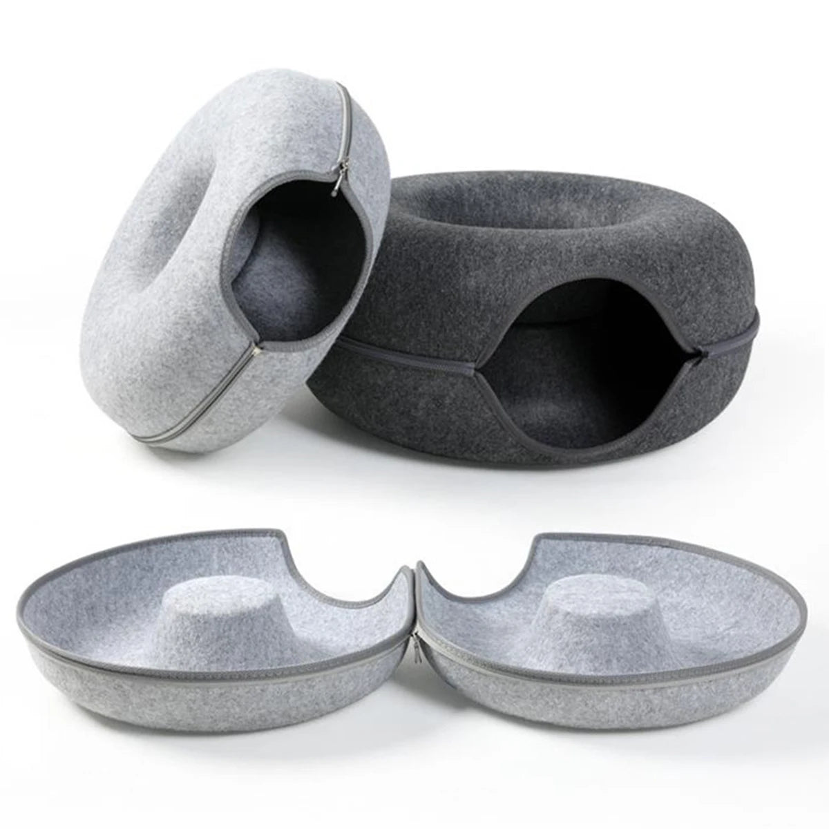 Cat Bed Cave Indoor Cat House & Donut Tunnel Cat Bed for Cozy Cat Hideaway Sleep and Play