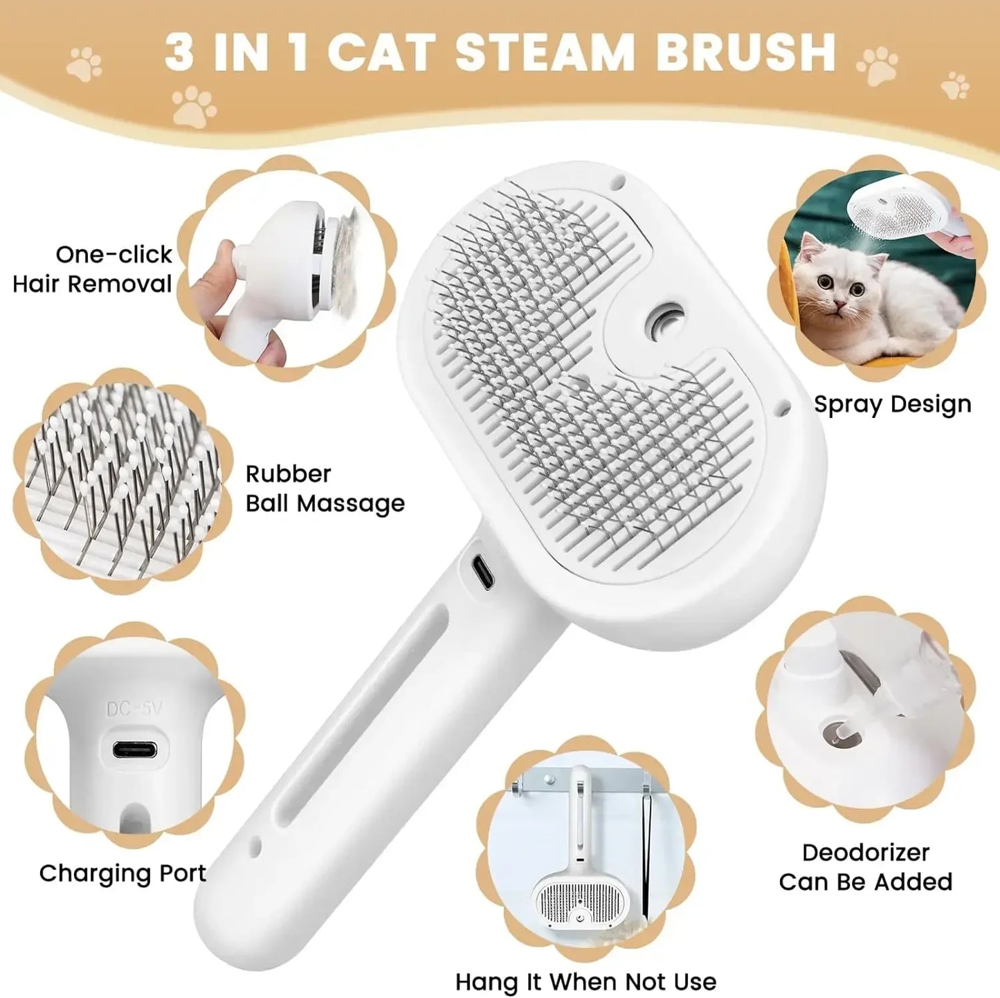 pet steam brush