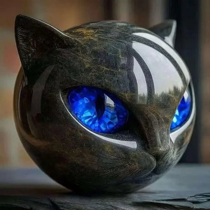 Cat Figurine Black Cat Statue for Bookshelf Decor & Modern Home Decor