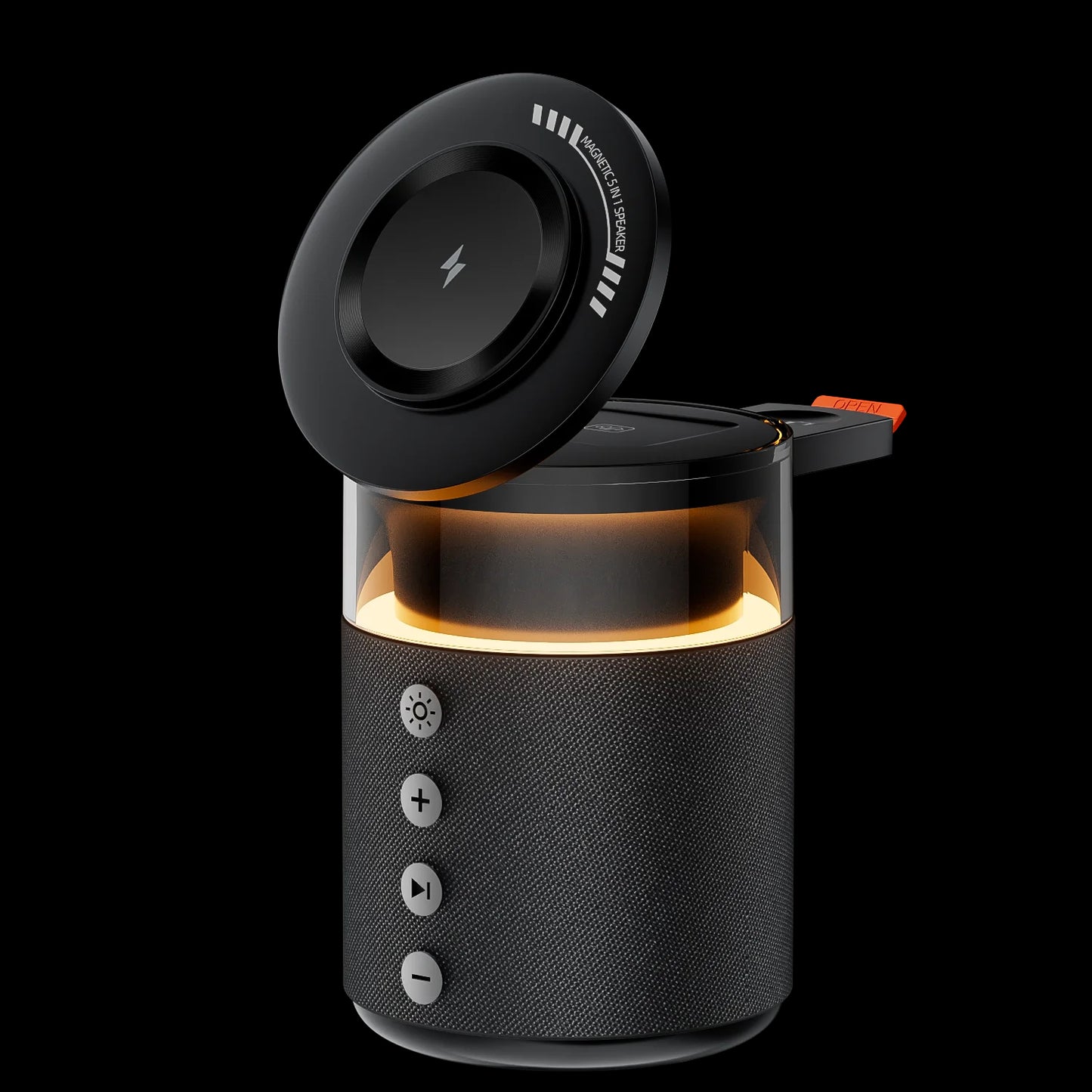 5-in-1 Magnetic Wireless Charging Station with Bluetooth Speaker & Night Light