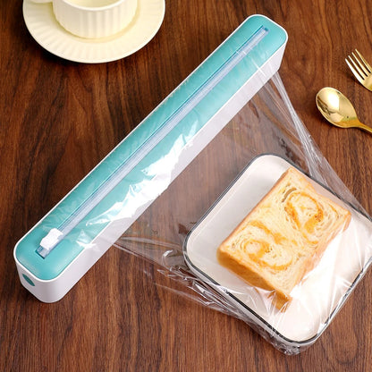 Plastic Wrap Holder Magnetic Food Film Dispenser with Cutter | Wall Mount Foil and Plastic Wrap Organizer for Aluminum Foil, Cling Film & Baking Paper