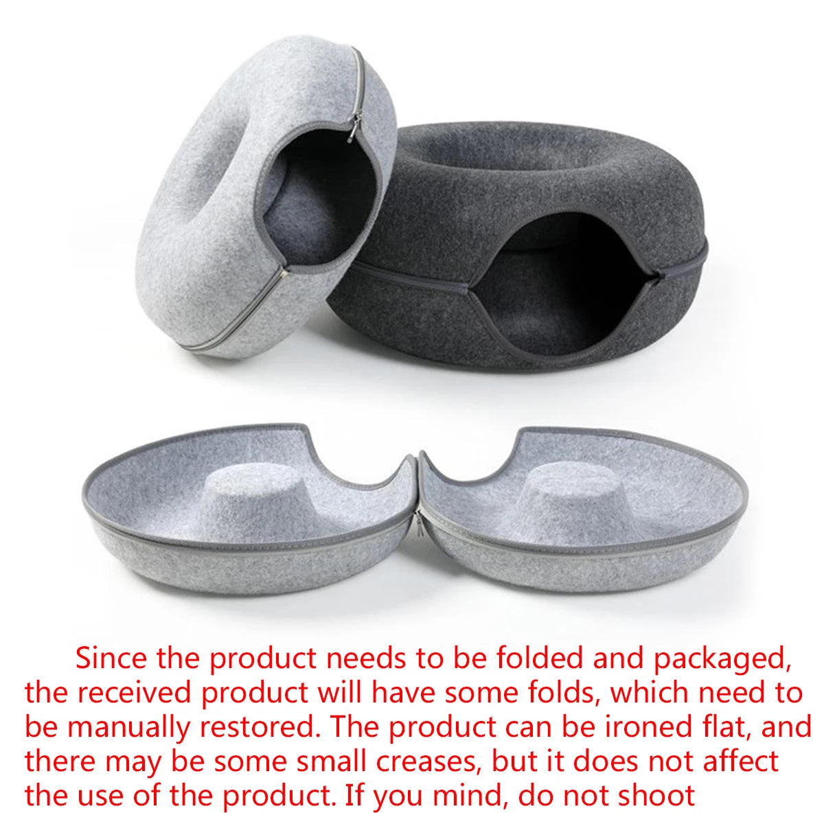 Cat Bed Cave Indoor Cat House & Donut Tunnel Cat Bed for Cozy Cat Hideaway Sleep and Play
