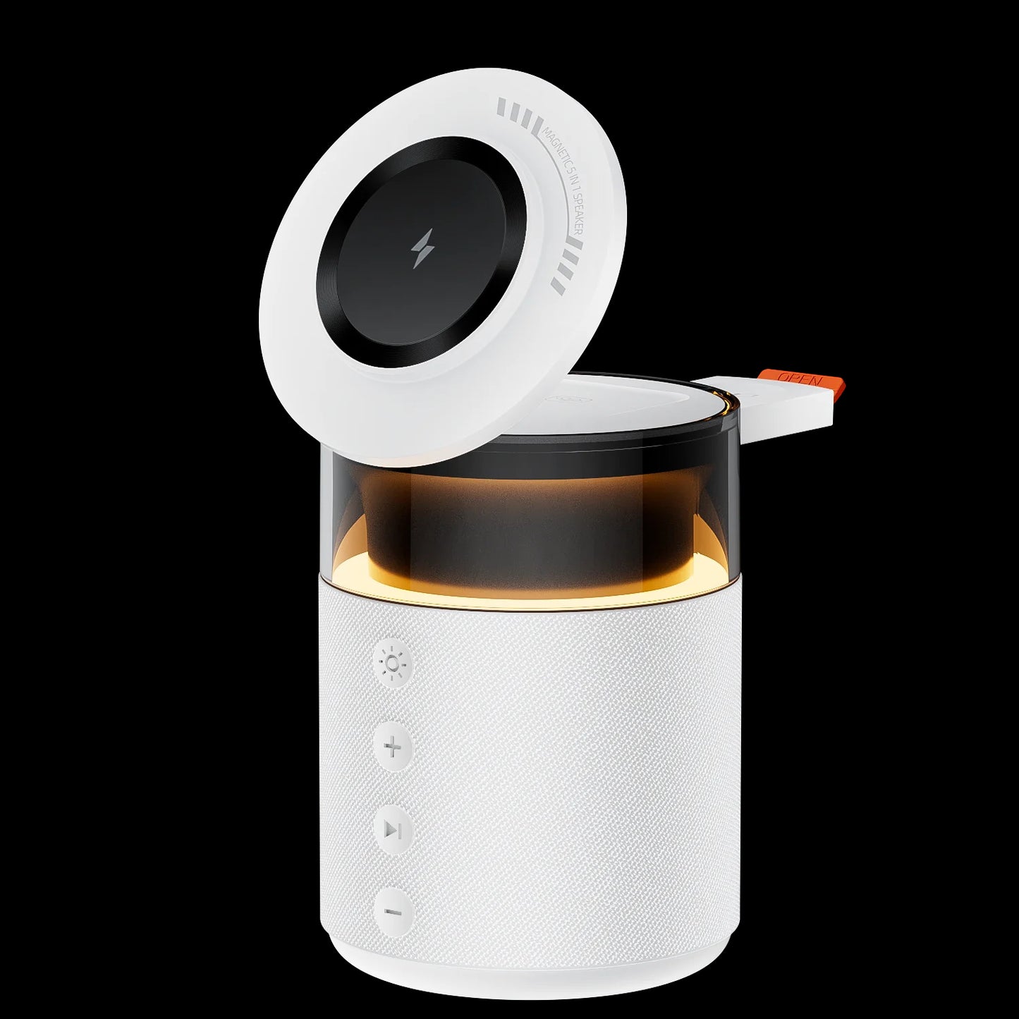 5-in-1 Magnetic Wireless Charging Station with Bluetooth Speaker & Night Light