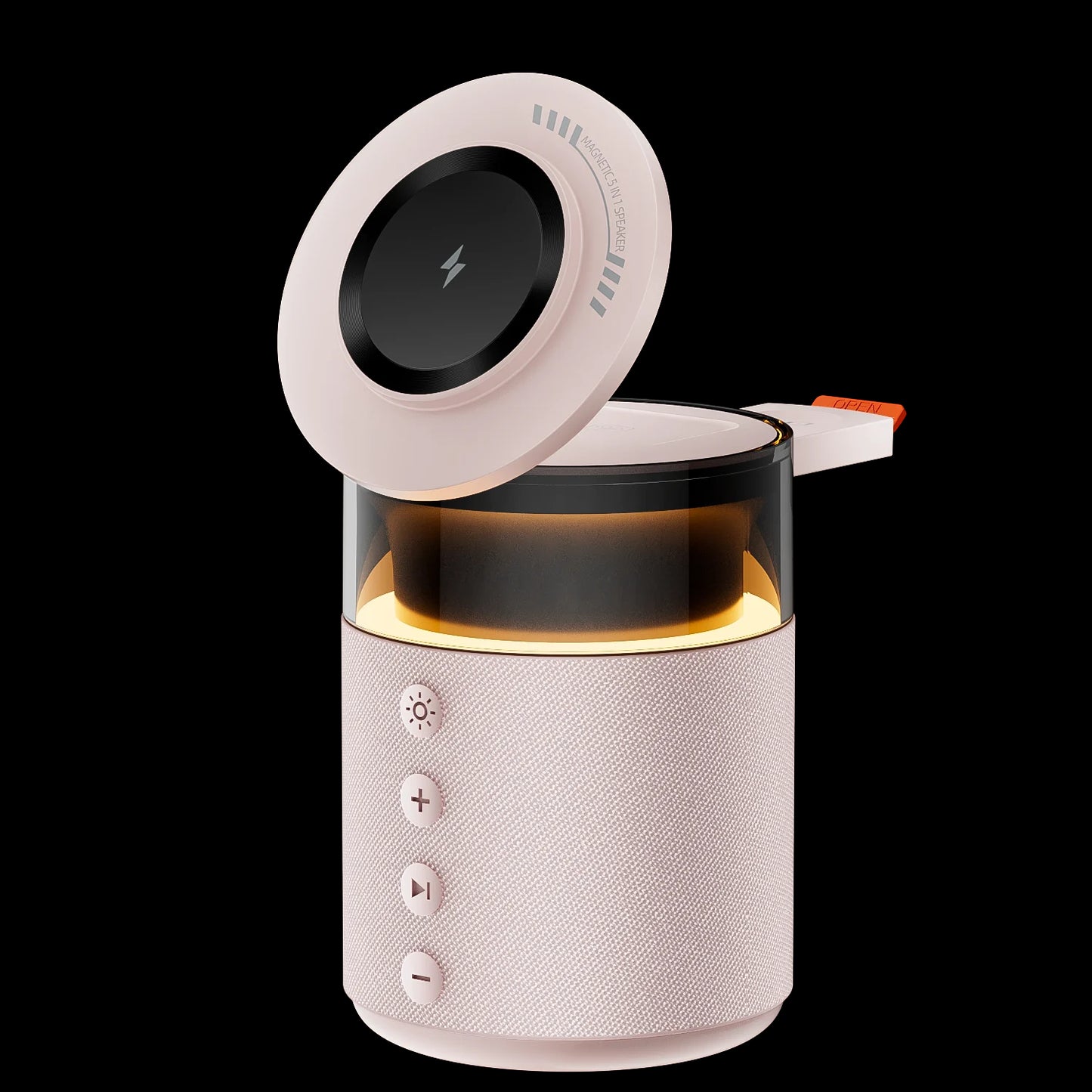 5-in-1 Magnetic Wireless Charging Station with Bluetooth Speaker & Night Light