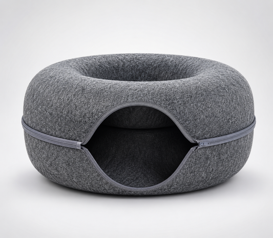 Cat Bed Cave Indoor Cat House & Donut Tunnel Cat Bed