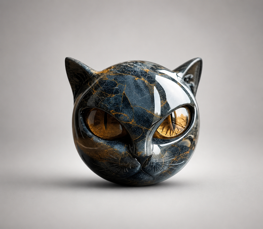 Cat Figurine Black Cat Statue for Bookshelf Decor & Modern Home Decor